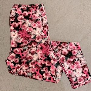 Lularoe TC Floral / Breast Cancer Support Leggings - BNWOT